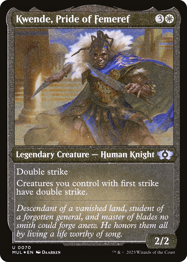 Kwende, Pride of Femeref (Foil Etched) |  Foil (070) [Multiverse Legends]
