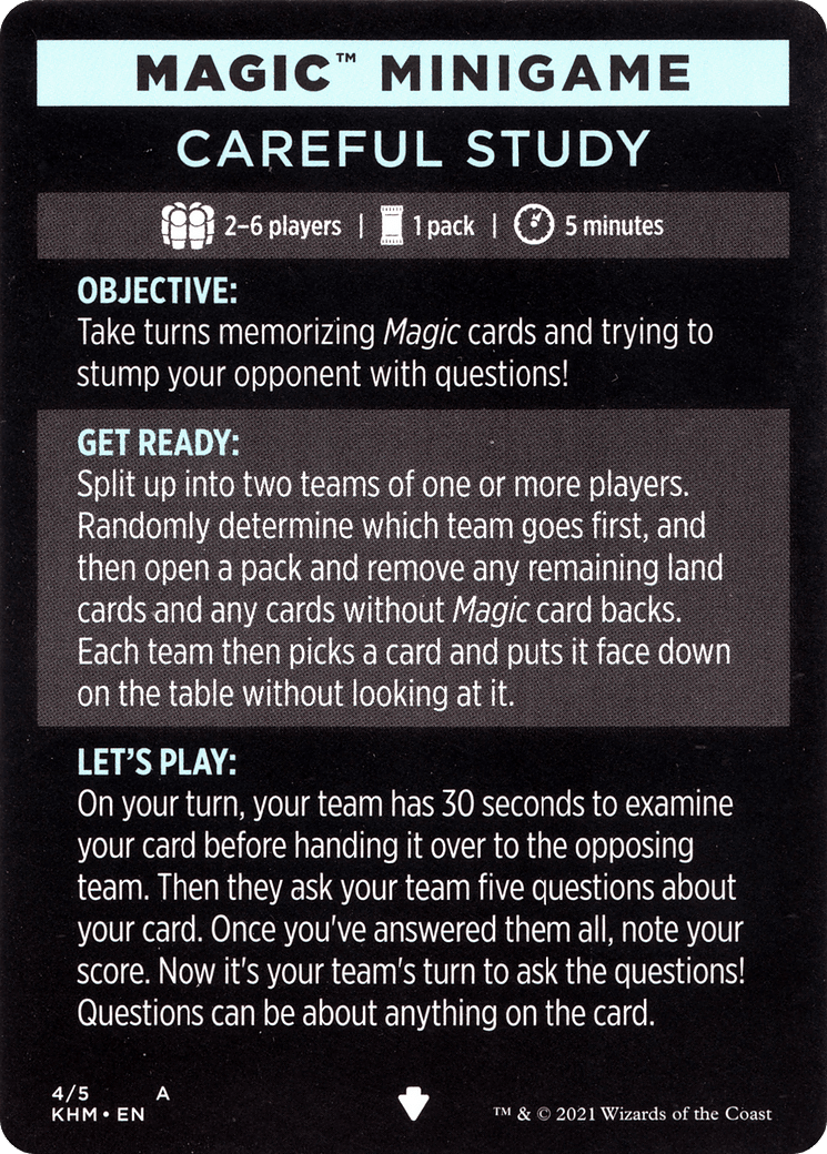 Careful Study (minigame) // Careful Study (cont'd) (MKHM-004) - Kaldheim Minigames