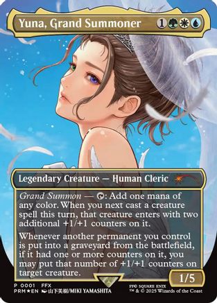Yuna, Grand Summoner (Borderless) |  Foil (001) [WPN & Gateway Promos]