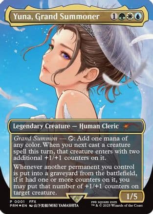 Yuna, Grand Summoner (Borderless) |  Foil (001) [WPN & Gateway Promos]