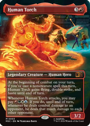 Human Torch (Borderless) |  Foil (003) [Commander: Marvel Super Heroes]