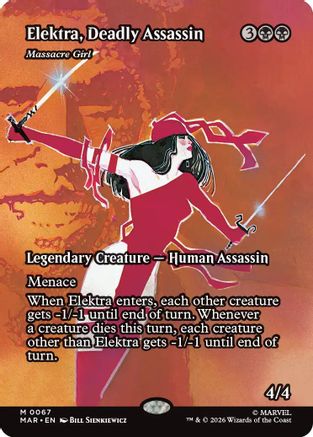 Elektra, Deadly Assassin - Massacre Girl (Borderless) |  Foil (067) [Marvel Universe Eternal-Legal]