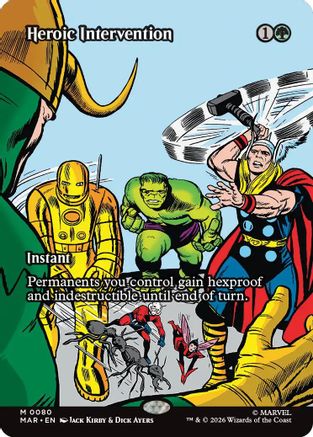 Heroic Intervention (0080) (Borderless) |  Foil (080) [Marvel Universe Eternal-Legal]