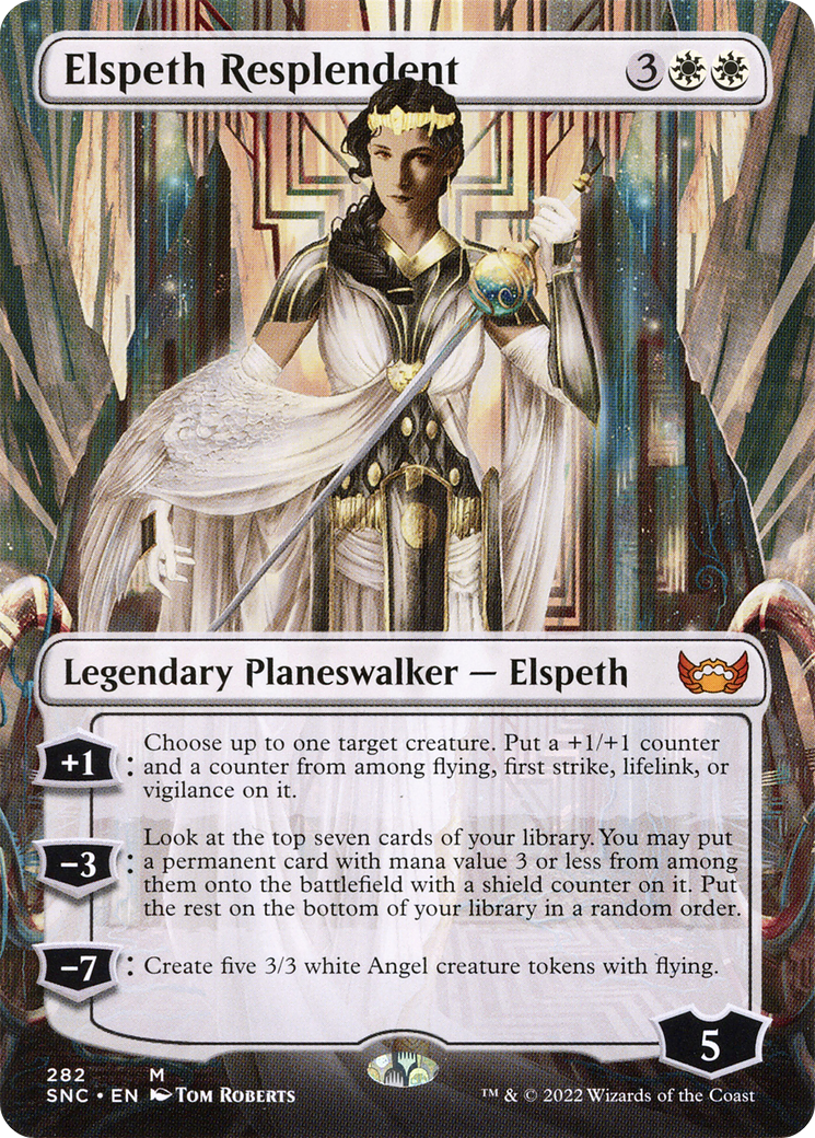 Elspeth Resplendent (Borderless) [Streets of New Capenna] Foil