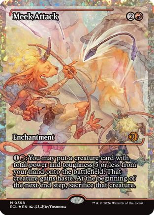 Meek Attack (398) (Showcase) (Fracture Foil) |  Foil (398) [Lorwyn Eclipsed]