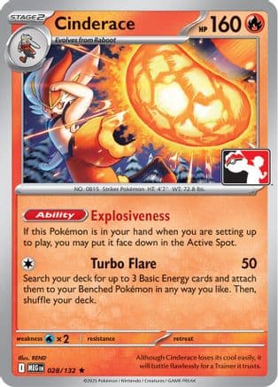 Cinderace 028/132 - Prize Pack Series Cards Holofoil