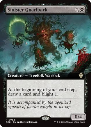 Sinister Gnarlbark (Extended Art) |  (032) [Commander: Lorwyn Eclipsed]