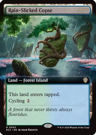 Rain-Slicked Copse (Extended Art) |  (043) [Commander: Lorwyn Eclipsed]
