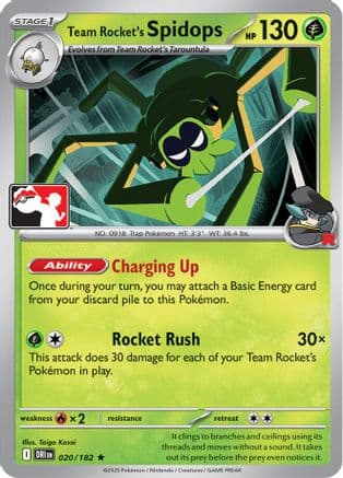 Team Rocket's Spidops 020/182 - Prize Pack Series Cards