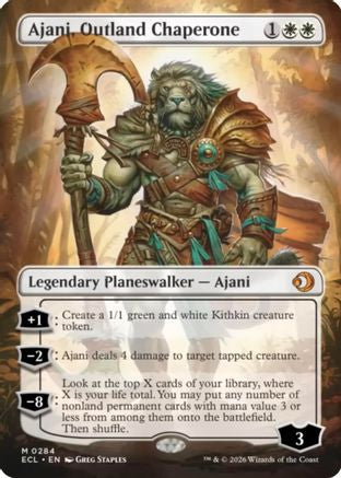 Ajani, Outland Chaperone (Borderless) |  Foil (284) [Lorwyn Eclipsed]