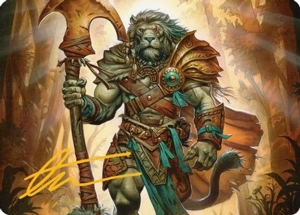 Ajani, Outland Chaperone Art Card (Gold-Stamped Signature) |  (028) [Art Series: Lorwyn Eclipsed]