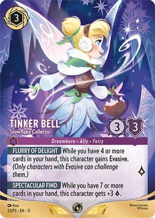 Tinker Bell - Snowflake Collector (Store Championship Participant) |  (33) [Disney Lorcana Promo Cards]