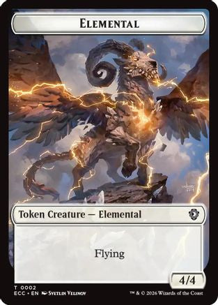 Elemental (0002) // Plant Double-Sided Token |  (2 // 5) [Commander: Lorwyn Eclipsed]