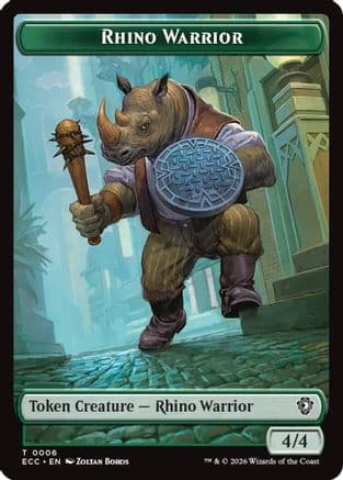 Rhino Warrior // Elemental (0009) Double-Sided Token |  (6 // 9) [Commander: Lorwyn Eclipsed]