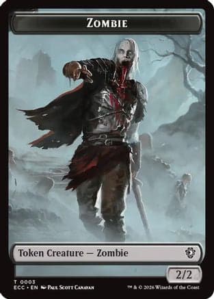 Zombie // Snake Double-Sided Token |  Foil (3 // 8) [Commander: Lorwyn Eclipsed]