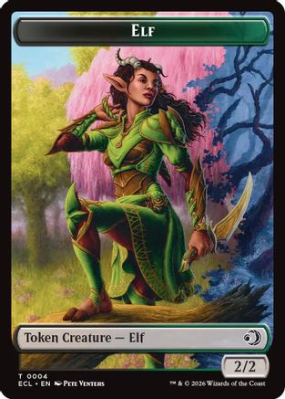 Elf // Kithkin (0007) Double-Sided Token |  Foil (4 // 7) [Lorwyn Eclipsed]