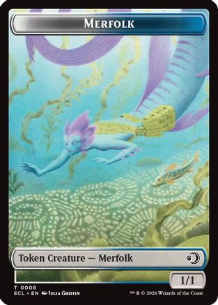 Merfolk // Worm Double-Sided Token |  Foil (8 // 9) [Lorwyn Eclipsed]