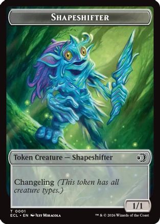 Shapeshifter // Merfolk Double-Sided Token |  (1 // 8) [Lorwyn Eclipsed]