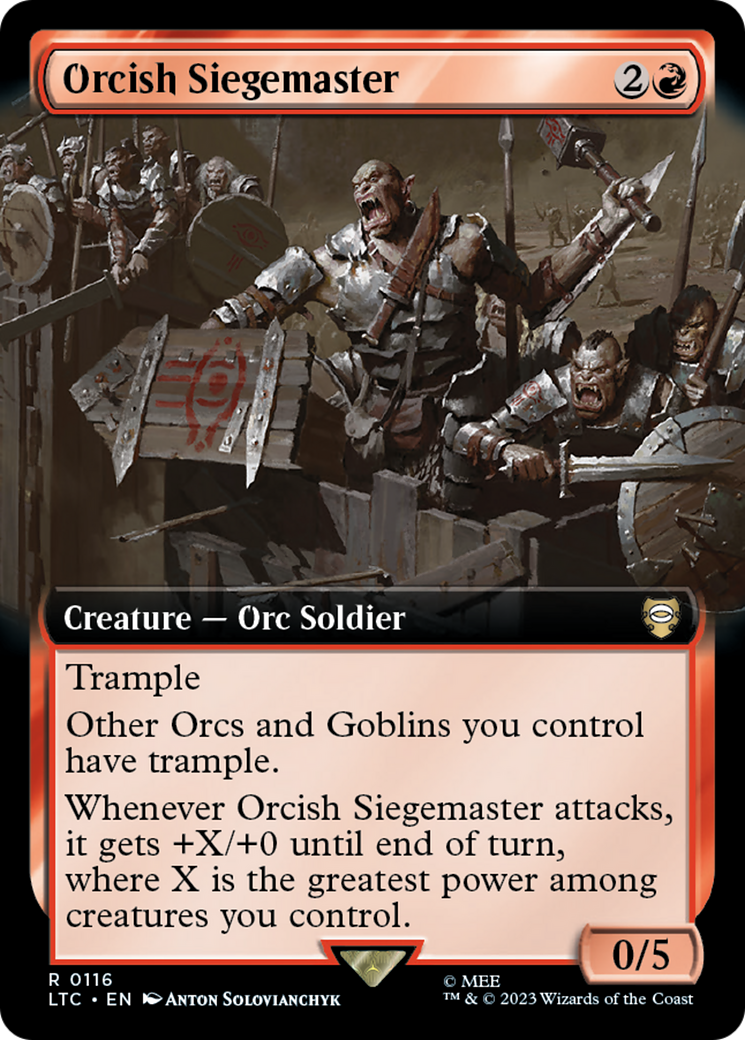 Orcish Siegemaster (116) [Tales of Middle-earth Commander] : (Extended Art) Foil