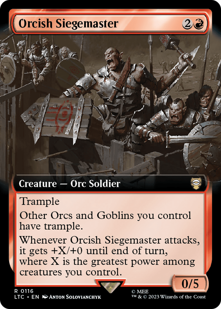 Orcish Siegemaster (116) [Tales of Middle-earth Commander] : (Extended Art) Foil