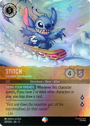Stitch - Carefree Snowboarder (Epic) | Holofoil (2077/204) [Winterspell]