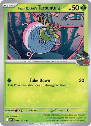 Team Rocket's Tarountula 018- ME Ascended Heroes Reverse Holofoil