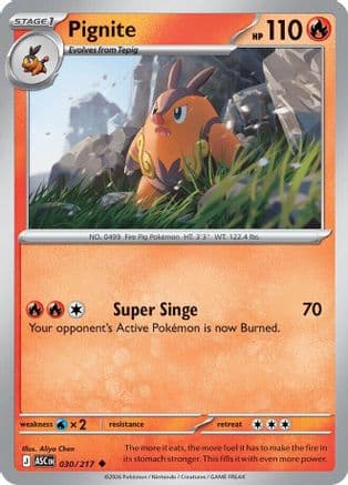 Pignite 030  - Reverse Holofoil ME Ascended Heroes - Uncommon