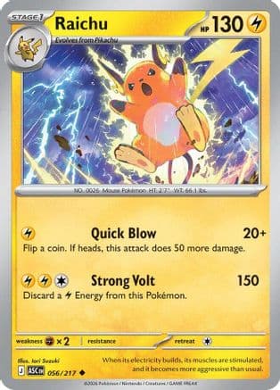 Raichu 056- ME Ascended Heroes Reverse Holofoil