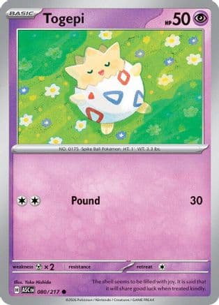Togepi 080- ME Ascended Heroes Reverse Holofoil