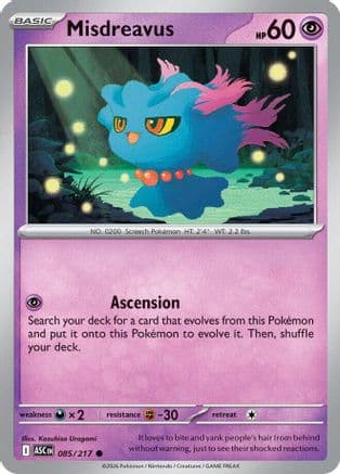 Misdreavus 085/217 - ME Ascended Heroes Reverse Holofoil