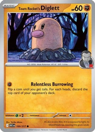 Team Rocket's Diglett 100- ME Ascended Heroes Reverse Holofoil