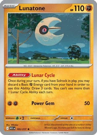 Lunatone 105- ME Ascended Heroes Holofoil