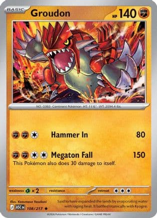 Groudon 108- ME Ascended Heroes Holofoil