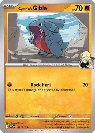 Cynthia's Gible 109- ME Ascended Heroes