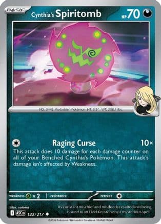Cynthia's Spiritomb 133/217 - ME Ascended Heroes Reverse Holofoil