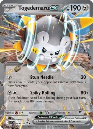 Togedemaru ex 149- ME Ascended Heroes Holofoil