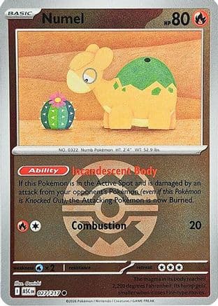 Numel (Quick Ball) 027/217  - Reverse Holofoil ME Ascended Heroes - Common