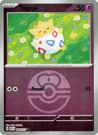 Togepi (Love Ball) 080- ME Ascended Heroes Reverse Holofoil