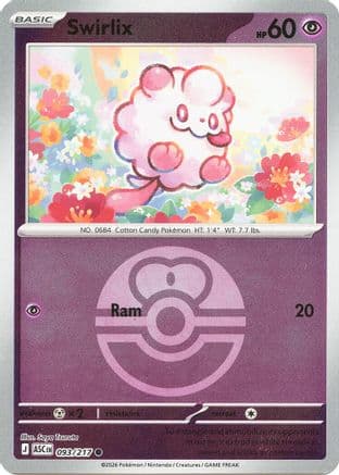 Swirlix (Love Ball) 093  - Reverse Holofoil ME Ascended Heroes - Common