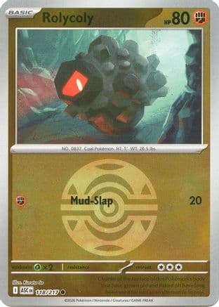 Rolycoly (Dusk Ball) 118- ME Ascended Heroes Reverse Holofoil