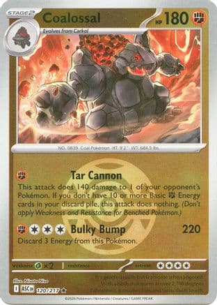Coalossal (Dusk Ball) 120- ME Ascended Heroes Reverse Holofoil