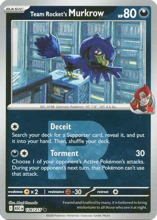 Team Rocket's Murkrow (Team Rocket) 126- ME Ascended Heroes Reverse Holofoil