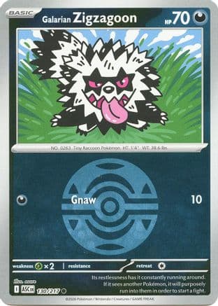 Galarian Zigzagoon (Dusk Ball) 130- ME Ascended Heroes Reverse Holofoil