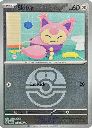 Skitty (Love Ball) 165- ME Ascended Heroes Reverse Holofoil