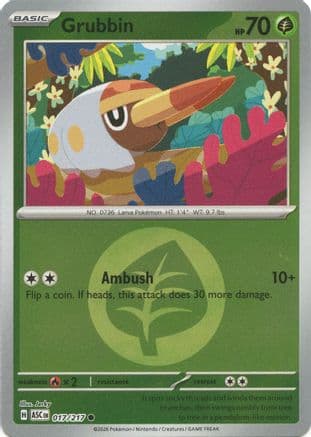 Grubbin (Energy Symbol Pattern) 017- ME Ascended Heroes Reverse Holofoil