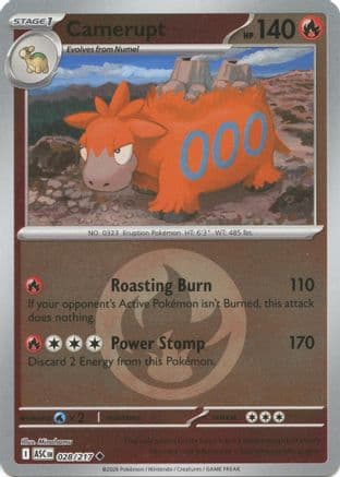 Camerupt (Energy Symbol Pattern) 028- ME Ascended Heroes Reverse Holofoil