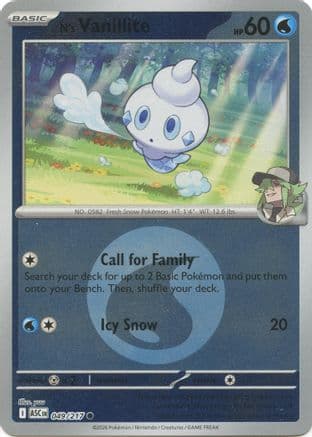 N's Vanillite (Energy Symbol Pattern) 049- ME Ascended Heroes Reverse Holofoil
