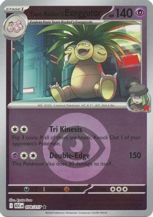 Team Rocket's Exeggutor (Energy Symbol Pattern) 078- ME Ascended Heroes Reverse Holofoil