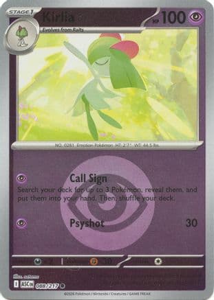 Kirlia (Energy Symbol Pattern) 088- ME Ascended Heroes Reverse Holofoil