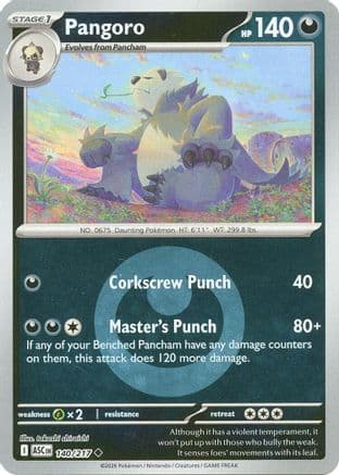 Pangoro (Energy Symbol Pattern) 140- ME Ascended Heroes Reverse Holofoil